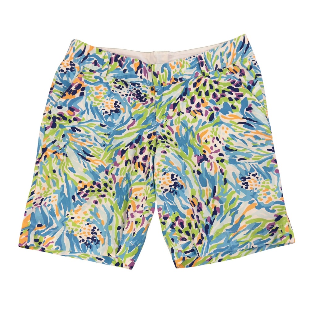 Lilly Pulitzer Women's Size 10 Multicolor Abstract The Chipper 9.5" Chino Shorts